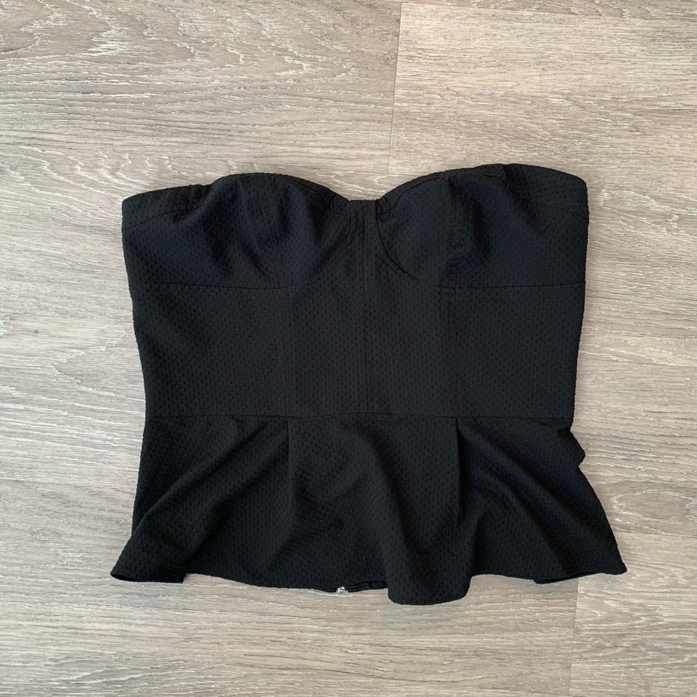 NWT Express Strapless Peplum Top